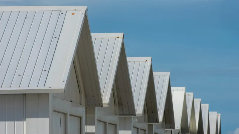 A-frame metal roof pattern with corrugated panel geometry